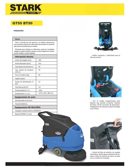FREGADORA PROFESIONAL GT55 BT50 (SIN BATERÍA NI CARGADOR)